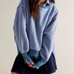 We The Free Soft Blue Crew Neck Sweater- Free People